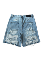 Distressed Drop Layer Denim