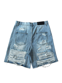 Distressed Drop Layer Denim