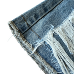 Distressed Drop Layer Denim