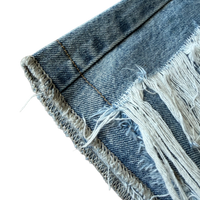 Distressed Drop Layer Denim