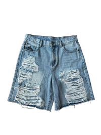 Distressed Drop Layer Denim